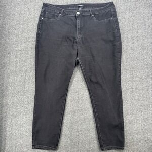 d.jeans Womens 22W Black Skinny Denim Jeans Stretch Plus Size Embroidered Pocket